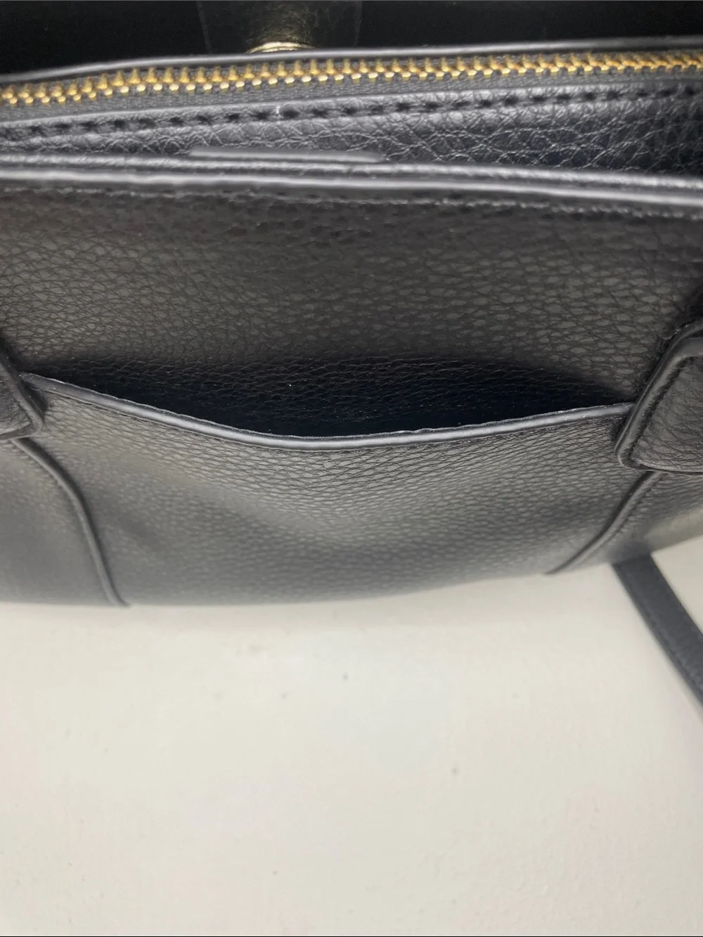 Anne Klein Black Pebbled Leather Bow Satchel purse
